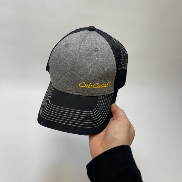 Cub Cadet Trucker Hat Mesh Back Snapback Adjustable Grey Black Workwear Cap - Picture 8 of 9